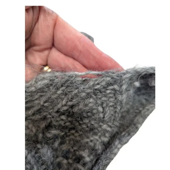 Q&A Gray Textured Knit Balloon Sleeve Sweater Wool Blend – Size XL - Picture 6 of 9